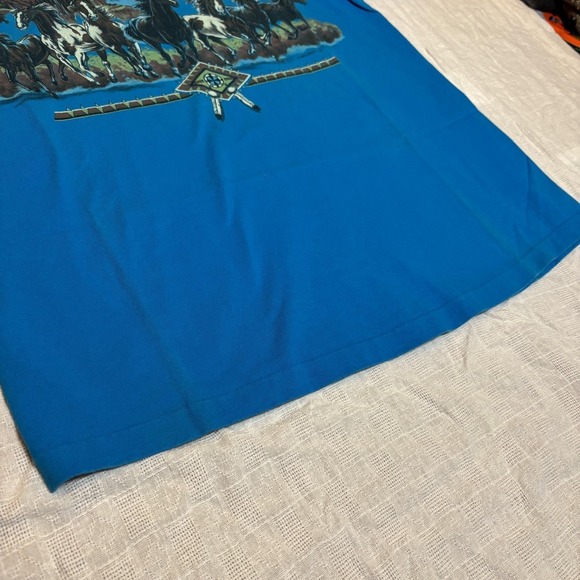 Vintage Wild Horses Shirt Mens Large Single Stitch USA 1993 Western Graphic 90s - Picture 7 of 11